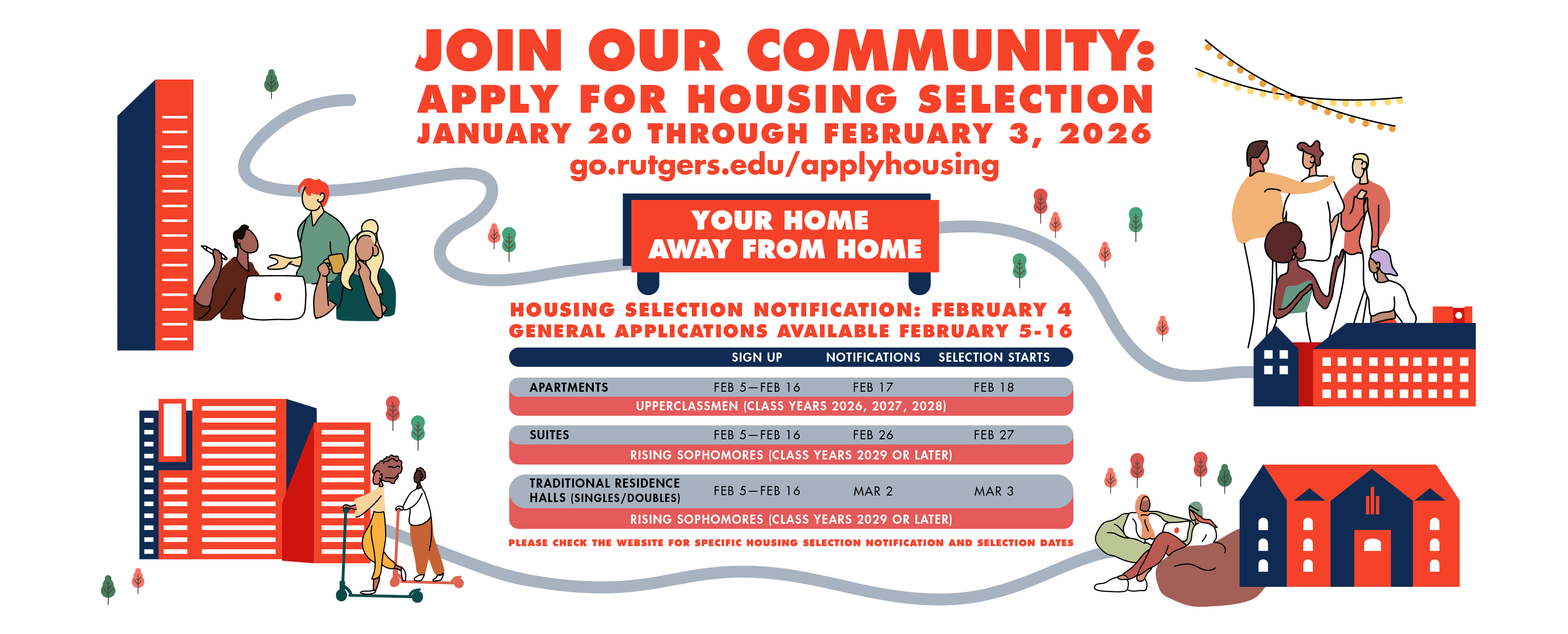 Housing Selection Process 2026-2027 Banner With Link To Webpage